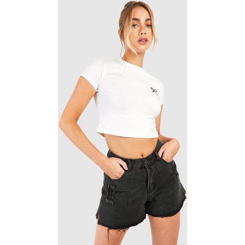 Pantalón Corto Vaquero Desteñido - boohoo - Modalova