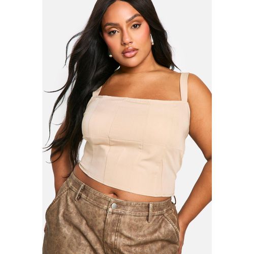 Corsetto Plus Size con scollo quadrato e cuciture - boohoo - Modalova