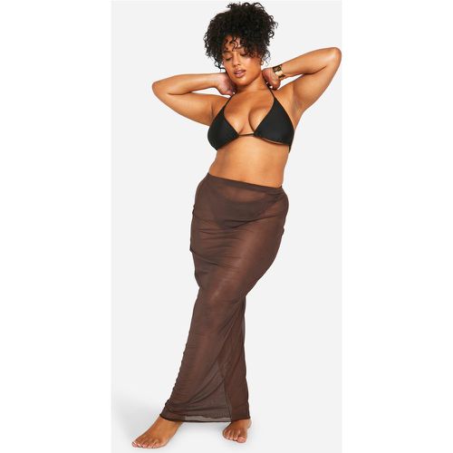 Gonna maxi da mare Plus Size, Brown - boohoo - Modalova