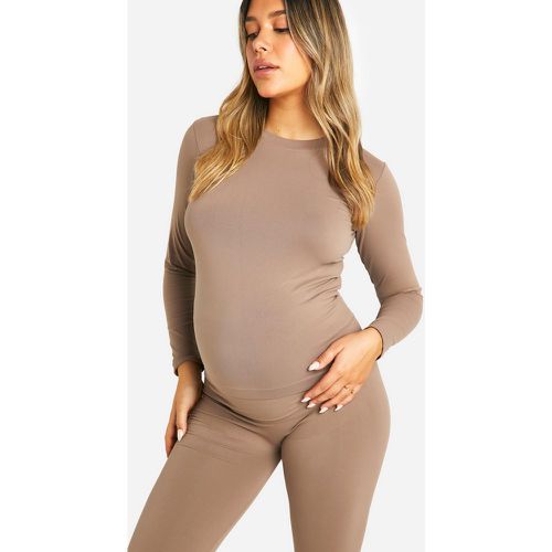 Top Premaman Basic Soft Touch a maniche lunghe - boohoo - Modalova