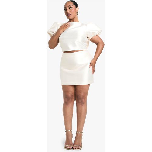 Minigonna Plus Size in taffetà - boohoo - Modalova