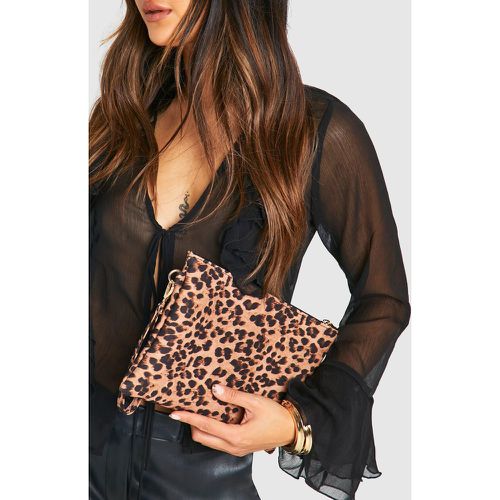 Pochette leopardata con zip, Multi - boohoo - Modalova