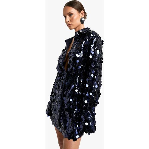 Vestito camicia con paillettes a disco - boohoo - Modalova