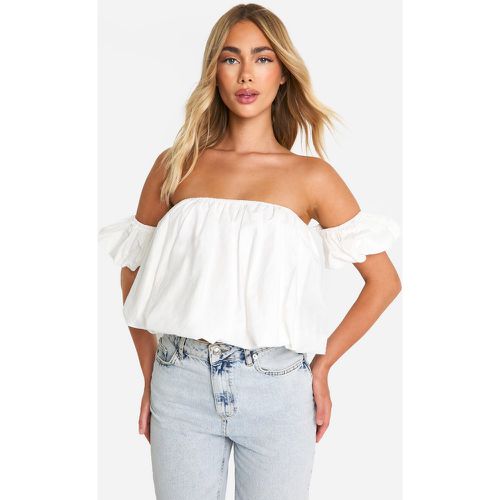 Top a palloncino in cotone popeline - boohoo - Modalova