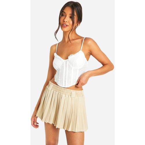 Corsetto in pizzo misto con scollo quadrato sul retro e laccetti - boohoo - Modalova