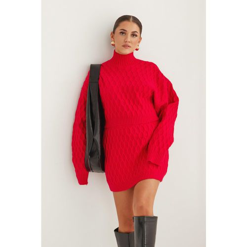 Minifalda De Punto Premium, Rojo - boohoo - Modalova