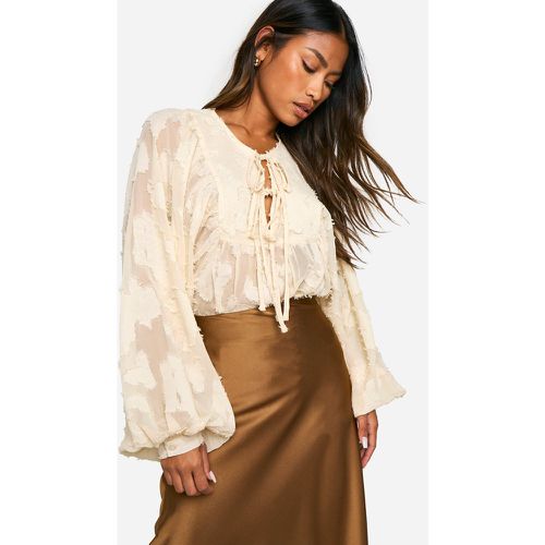 Blusa stile Boho a fiori in burnout - boohoo - Modalova