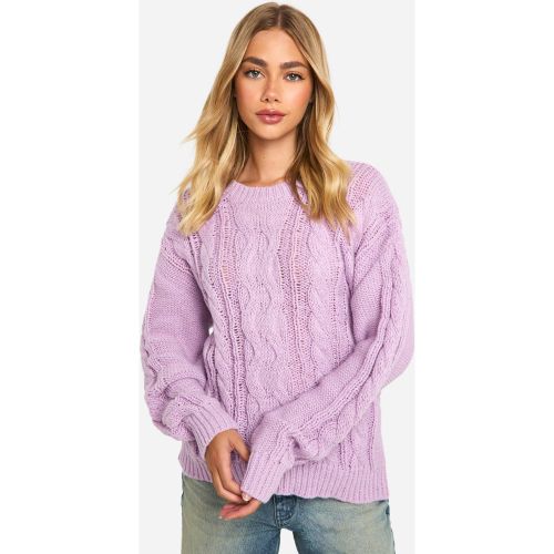 Maglione oversize in maglia intrecciata - boohoo - Modalova