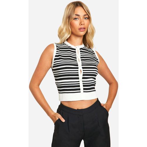 Top Estilo Chaleco De Punto Ligero Con Rayas - boohoo - Modalova