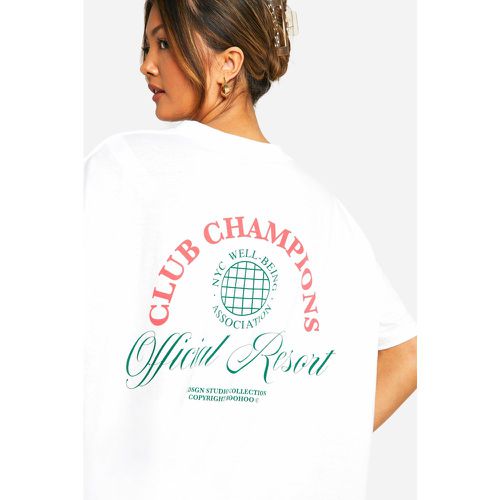 T-shirt oversize con stampa Club Champions - boohoo - Modalova