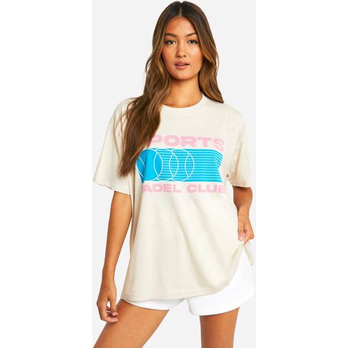 T-shirt oversize con stampa di slogan Padel Club Sports - boohoo - Modalova