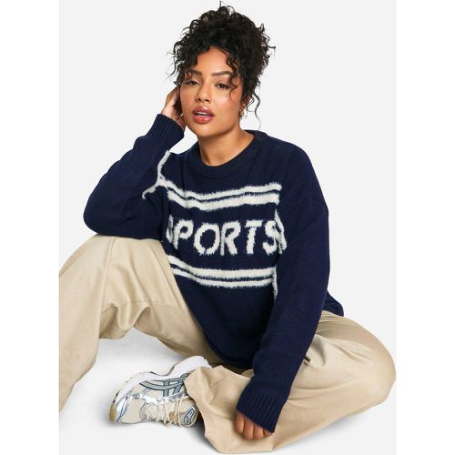 Jersey Plus Deportivo De Punto Con Cuello De Caja - boohoo - Modalova