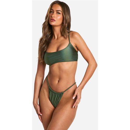 Slip bikini intrecciati con ruches - boohoo - Modalova