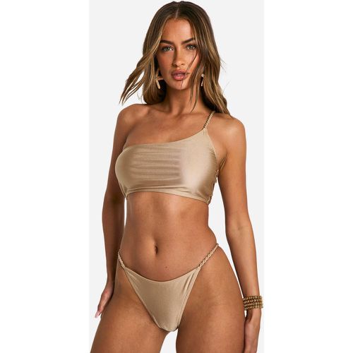 Slip bikini sgambato intrecciato - boohoo - Modalova