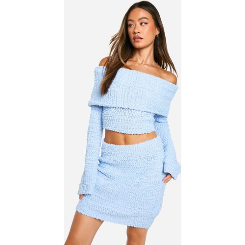 Minifalda Tall De Buclé, Azul - boohoo - Modalova