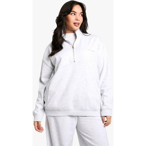 Felpa oversize con ricamo Dsgn Studio e zip corta - boohoo - Modalova