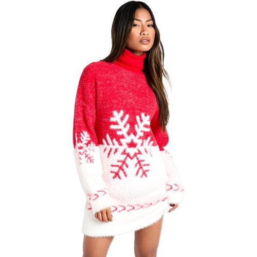 Vestido De Punto Con Estampado De Copos De Nieve - boohoo - Modalova