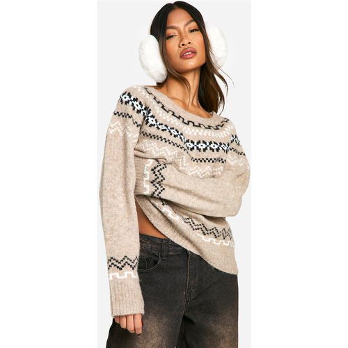 Maglione comodo in maglia con motivi Fairaisle - boohoo - Modalova