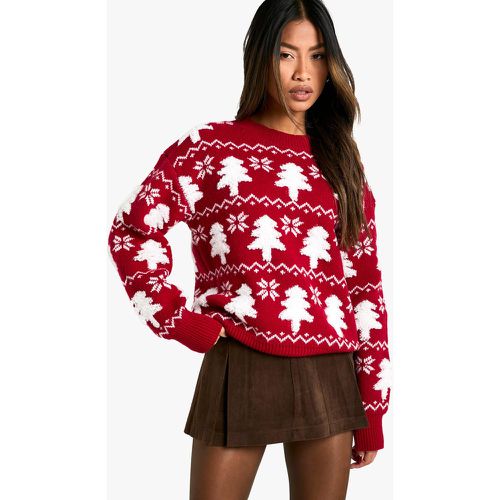 Jersey De Punto Con Estampado De Árbol De Navidad - boohoo - Modalova