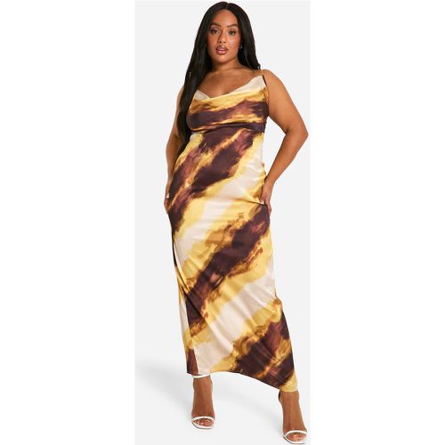 Vestito maxi pull-on Plus Size con stampa marmorizzata - boohoo - Modalova