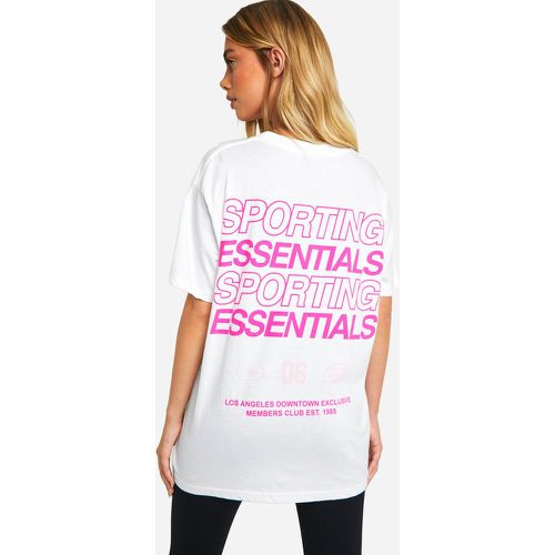 T-shirt oversize con stampa Sporting Essentials - boohoo - Modalova