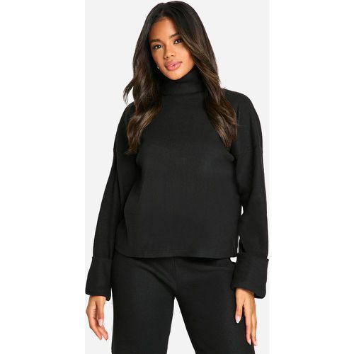 Top Oversize De Canalé Cardado Con Mangas Anchas - boohoo - Modalova