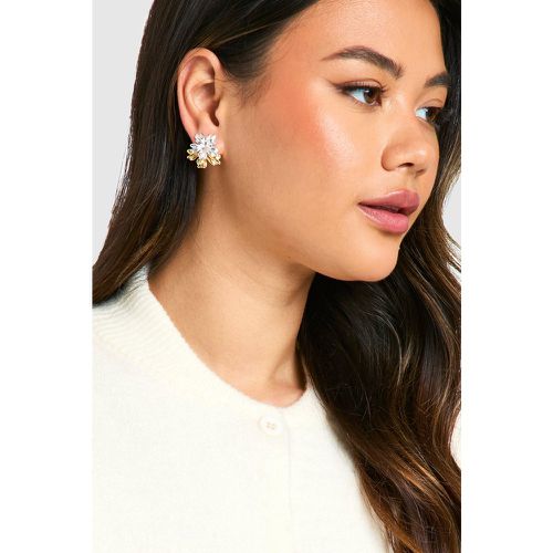 Pendientes Metálicos Con Flores Mixtas - boohoo - Modalova