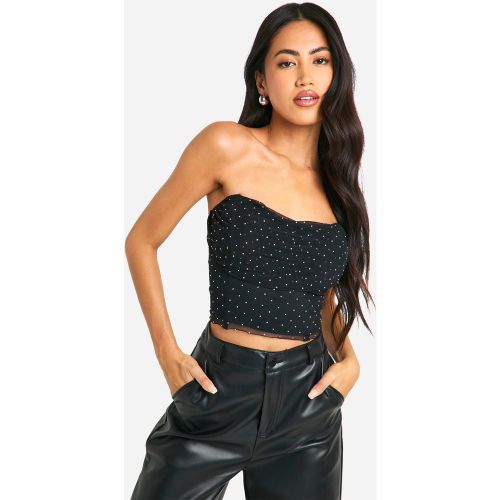 Top Estilo Corsé De Malla Con Incrustaciones - boohoo - Modalova