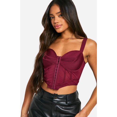 Top De Gasa Estilo Corsé Con Corchetes - boohoo - Modalova