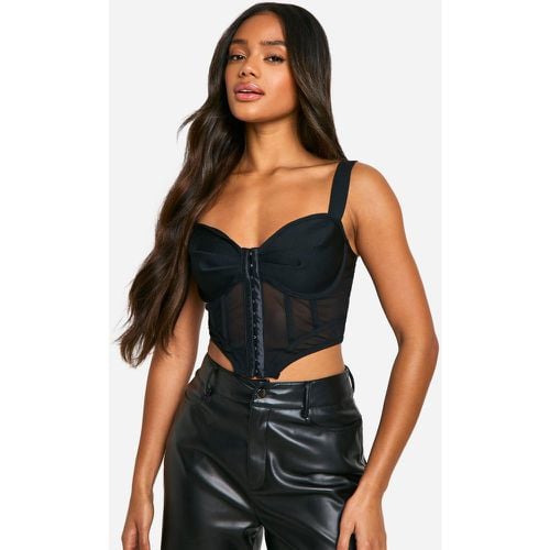 Top De Gasa Estilo Corsé Con Corchetes - boohoo - Modalova