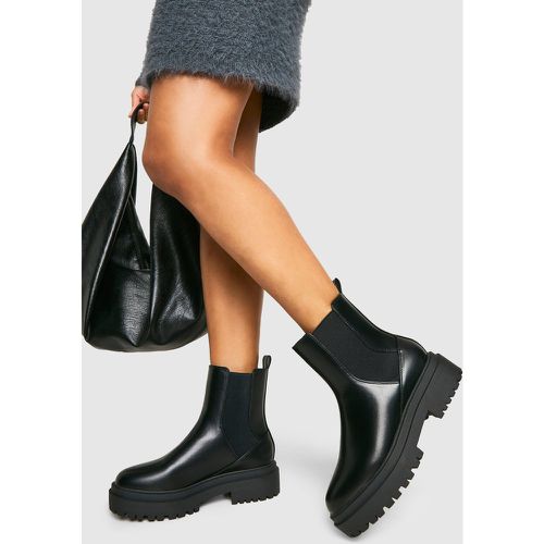 Botas Chelsea Gruesas Con Plataforma Y Detalle Elástico - boohoo - Modalova