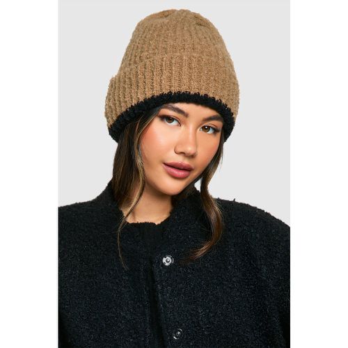 Gorro De Punto Suave En Contraste - boohoo - Modalova