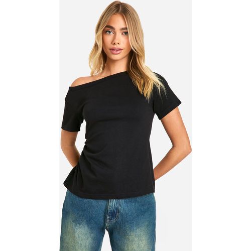 Top monospalla asimmetrico con coulisse - boohoo - Modalova