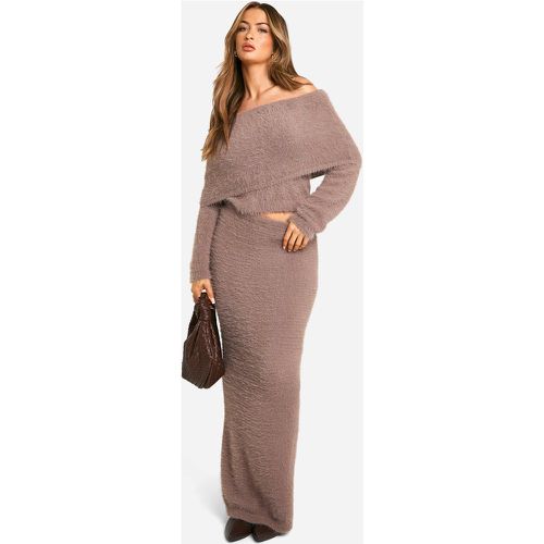 Falda Maxi De Punto Suave, Brown - boohoo - Modalova