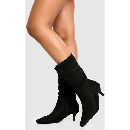 Botas De Tacón Alto Y Bajo Fruncidas - boohoo - Modalova