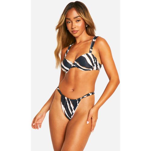 Set bikini in fantasia astratta con ferretto - boohoo - Modalova