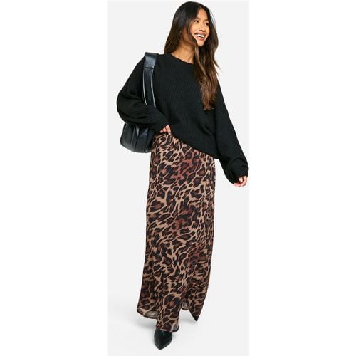 Gonna maxi in chiffon leopardato - boohoo - Modalova