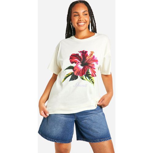 Camiseta Plus Oversize Con Estampado De Flores Hawaii - boohoo - Modalova