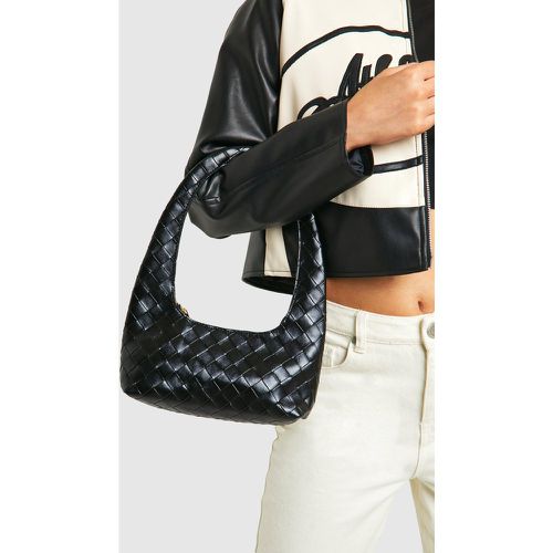 Black Woven Shoulder Bag, Negro - boohoo - Modalova