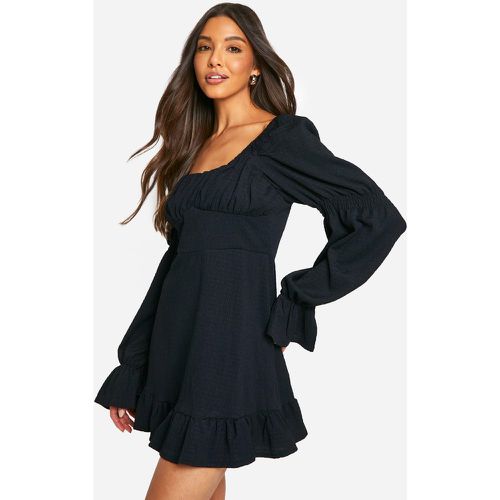 Vestido Mini Texturizado, Negro - boohoo - Modalova