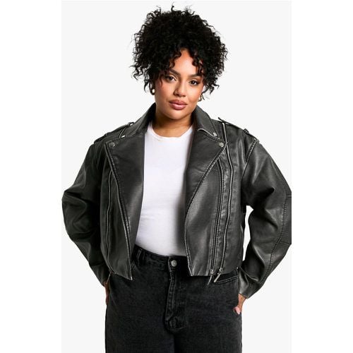 Giacca stile Biker Plus Size in pelle sintetica - boohoo - Modalova