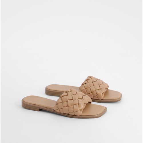 Woven Front Sandals, Beige - boohoo - Modalova