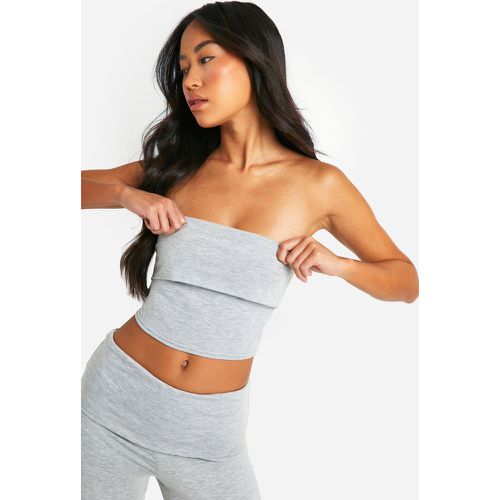 Super Soft Bandeau Lounge Top, Gris - boohoo - Modalova