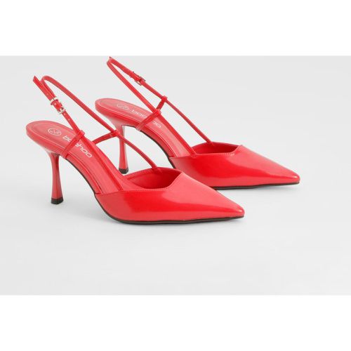 Slingback Box Pu Pointed Court Shoes - boohoo - Modalova