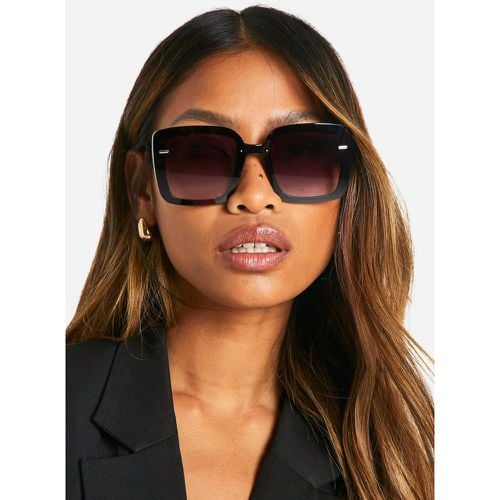 Oversized Square Sunglasses, Negro - boohoo - Modalova