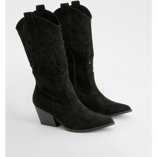 Cut Out Detail Knee High Western Boots - boohoo - Modalova