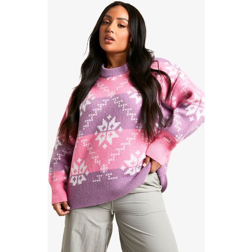 Maglione Plus Size oversize in maglia Premium con motivi Fairisle - boohoo - Modalova