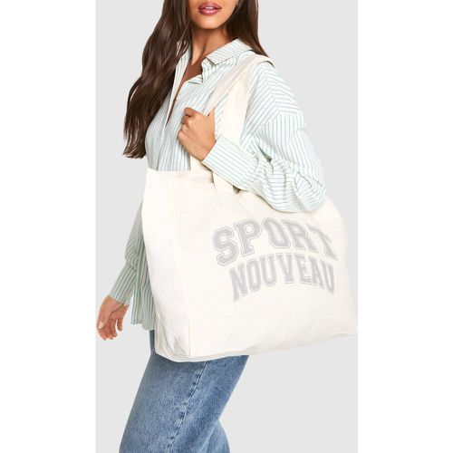 Borsa Tote con slogan Sport Nouveau - boohoo - Modalova