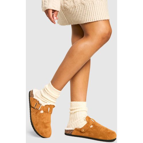 Slip On Cosy Mules, Beige - boohoo - Modalova