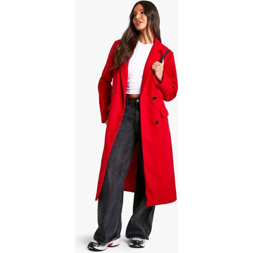 Cappotto effetto lana con spalline imbottite - boohoo - Modalova